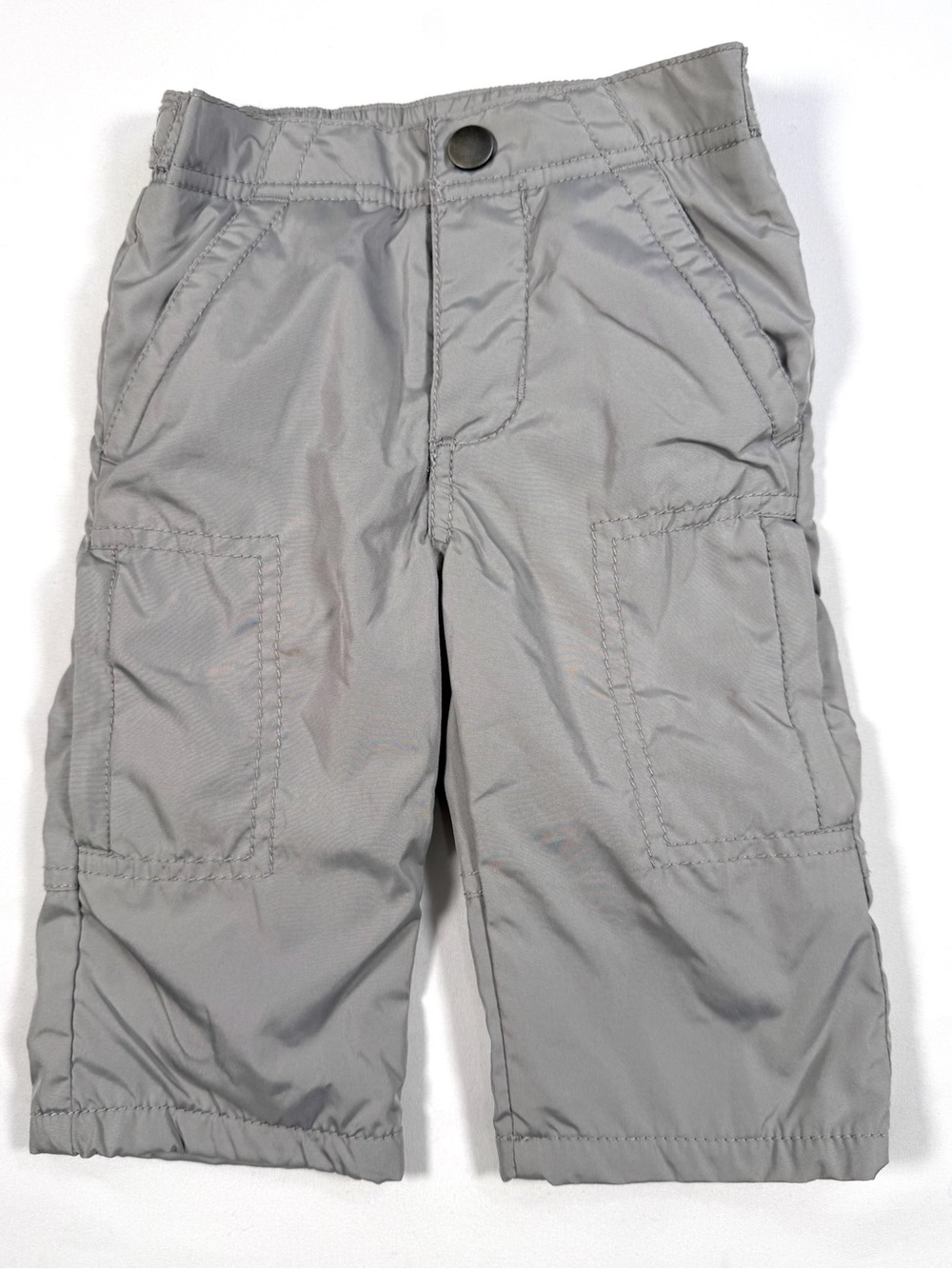 GYMBOREE Vintage 2010 Baby Boys' Grey Cargo Fleece Lined Pants Après Ski 3-6M
